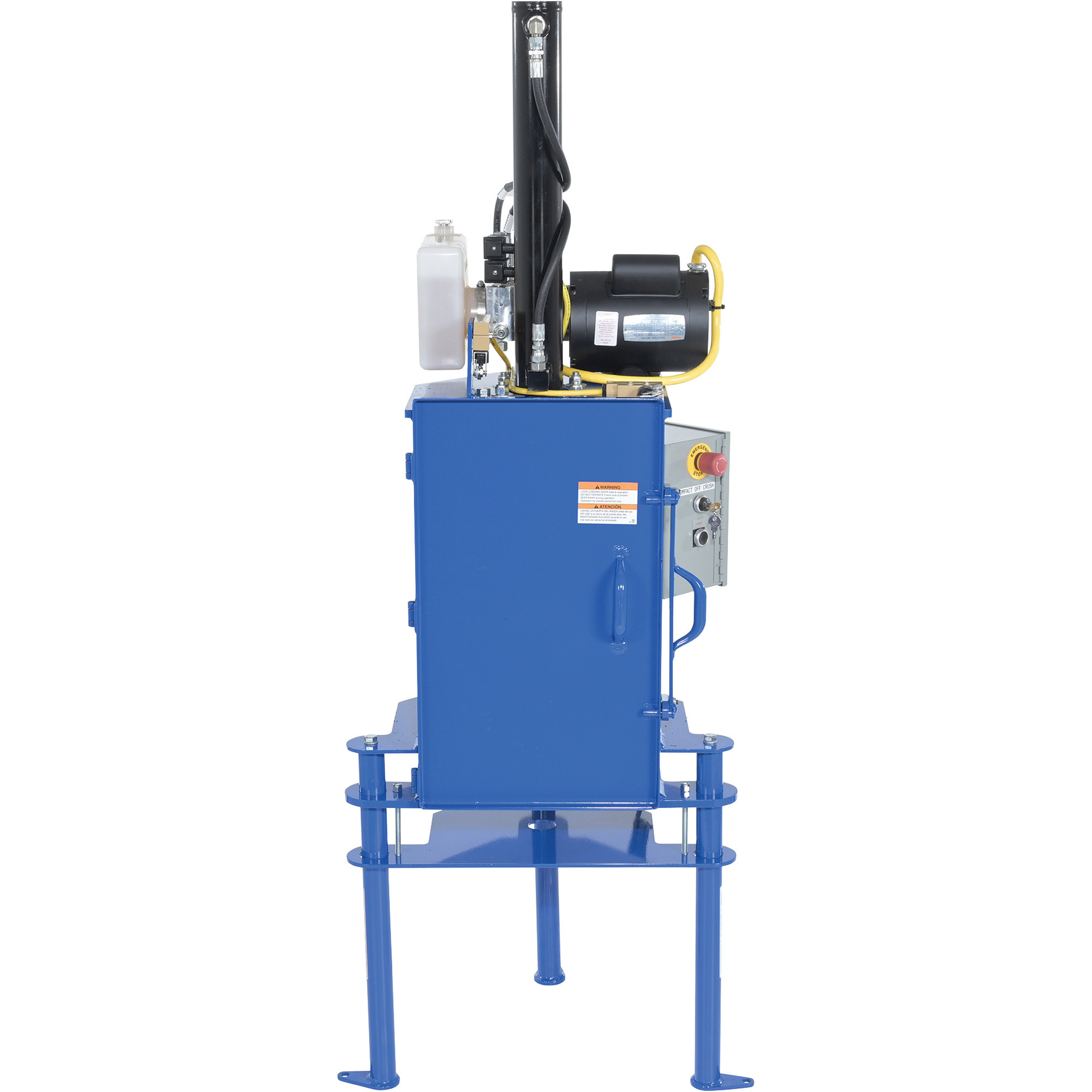 Vestil Hydraulic Pail Crusher - 5-Gallon Capacity, Steel, Pressure Relief Valve, Emergency Stop, Model# HPC-405